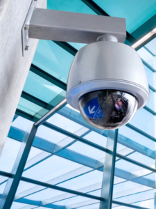 Security, CCTV camera for office building at night